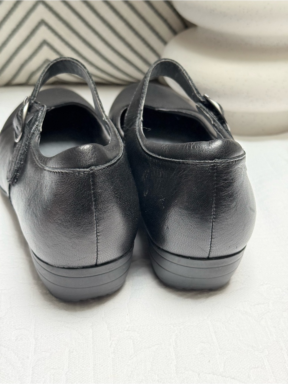 Dansko Black Leather Mary Jane Flats with Strap - Picture 10 of 10